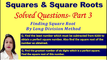 Find least no. which must be subtracted- Long Division-Squares & Square Root-SQs.-3 DAV Math-Class 8