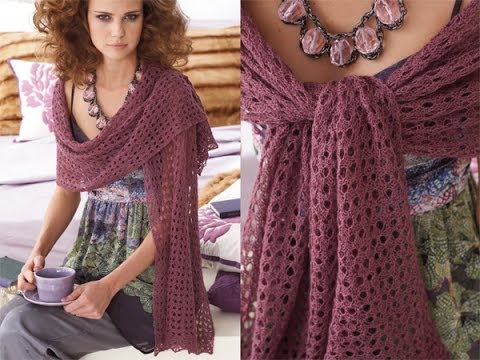 #24 Lace Stole, Vogue Knitting Early Fall 2010 - YouTube