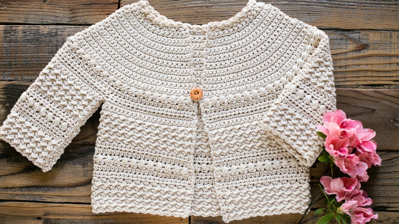 youtube crochet baby jacket