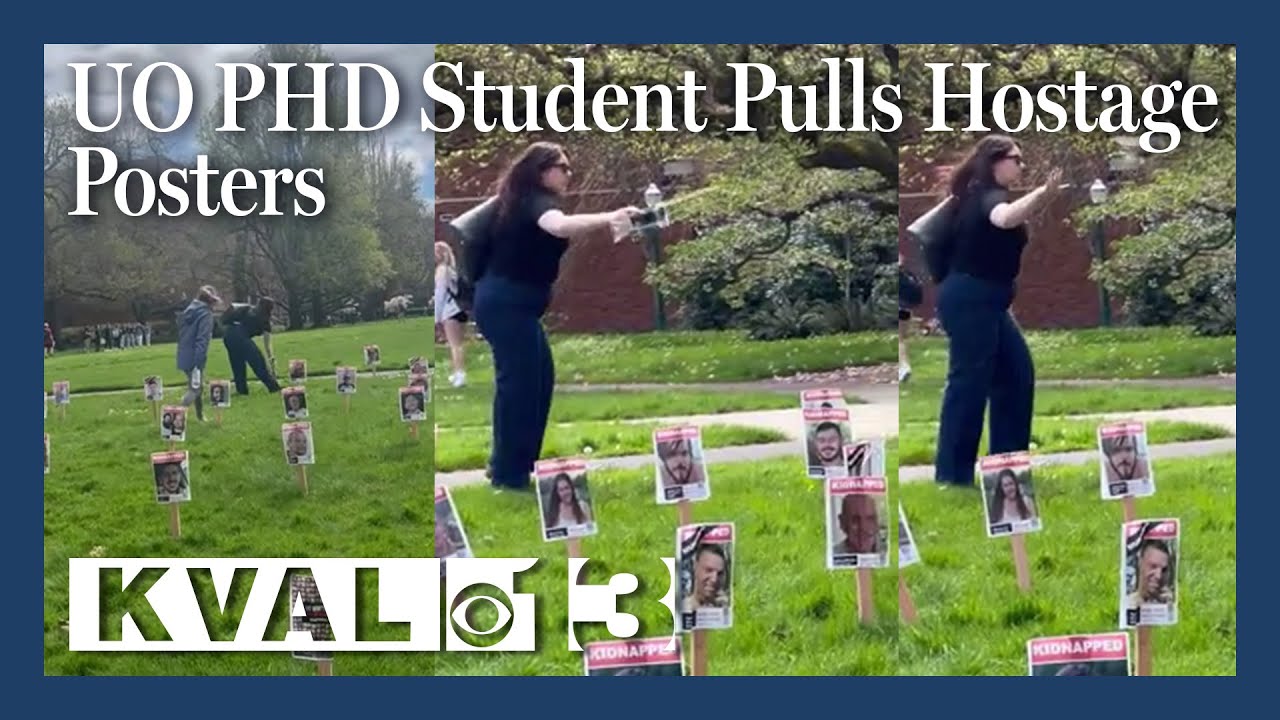 Viral video on UO campus shows PhD student protesting demonstration of  israeli hostages