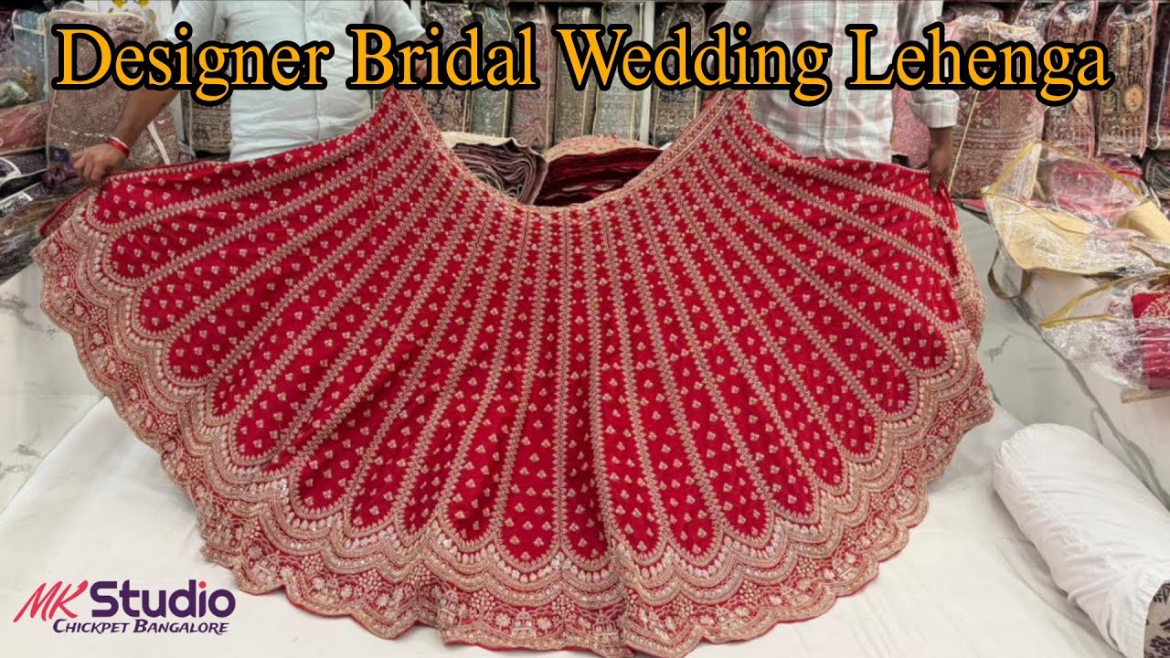 Chickpet Bangalore Wholesale Designer Bridal Lehenga shop ‼️ bridal lehenga premium collection AVL 