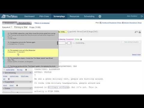 TheTakes Learning Center. 11 - Script Breakdown (Advanced)