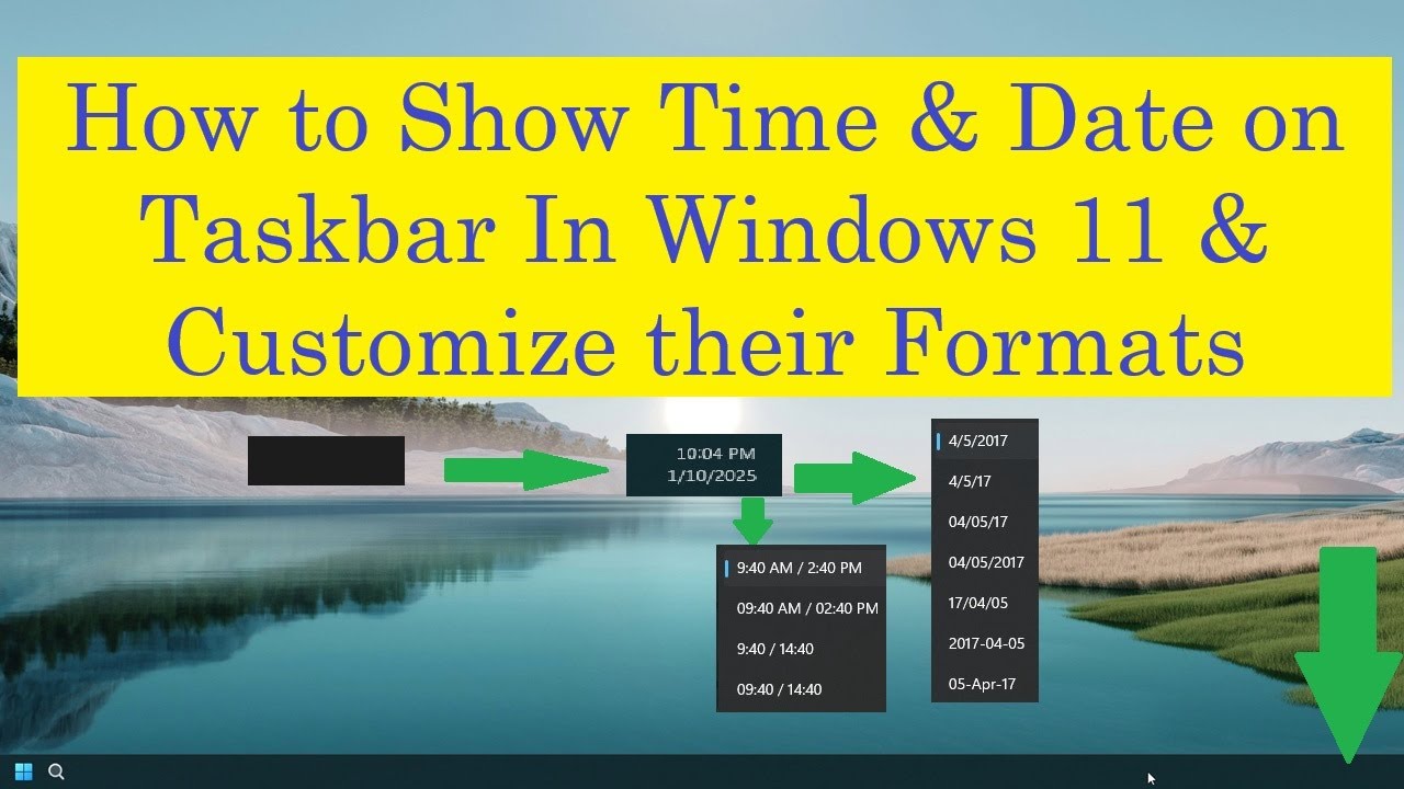 How to Show Time & Date on Taskbar in Windows 11 and Customize their ...