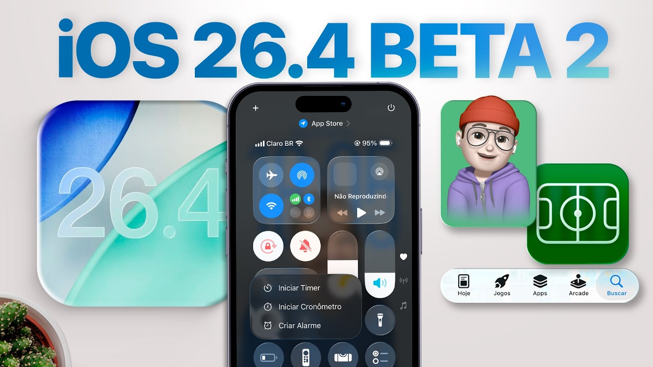 Saiu! 🔥 iOS 26.4 Beta 2: Mais MUDANÇAS no Liquid Glass + Novo App!