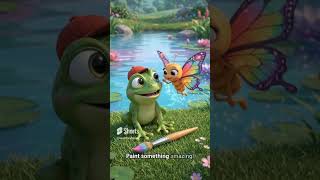 The Magic Paintbrush! 🐸🦋🌈✨ | Funny Kids Adventure #Shorts
