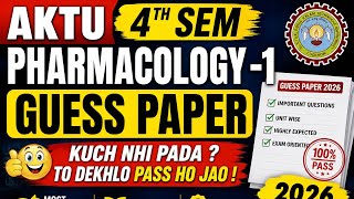 AKTU Pharmacology-1 Guess Paper 2026 🔥 | 4th Sem Important Questions