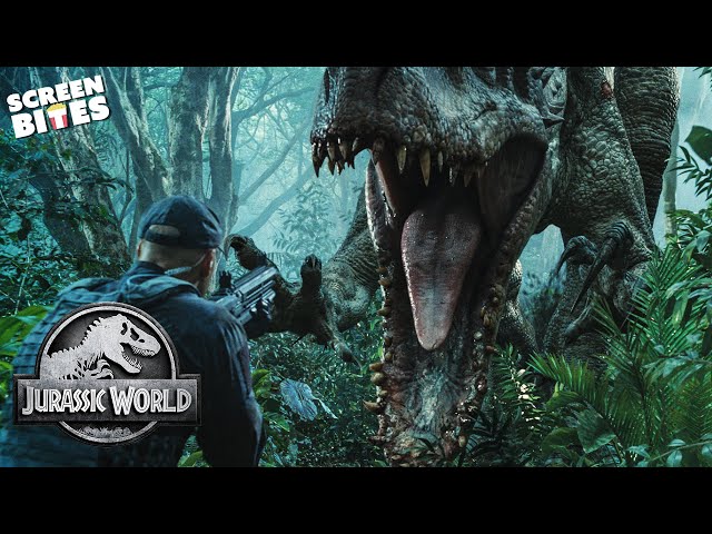 Indominus Rex vs Park Security! | Jurassic World (2015) | Screen Bites class=