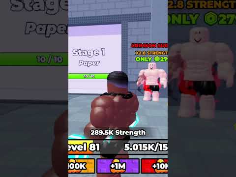 Strength so far in +1 muscle to break walls￼ #roblox