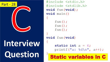 28 C Interview Question on Static Variables