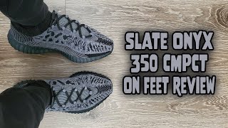 Adidas Yeezy Boost 350 v2 CMPCT Slate Onyx On Feet Review (IG9606)