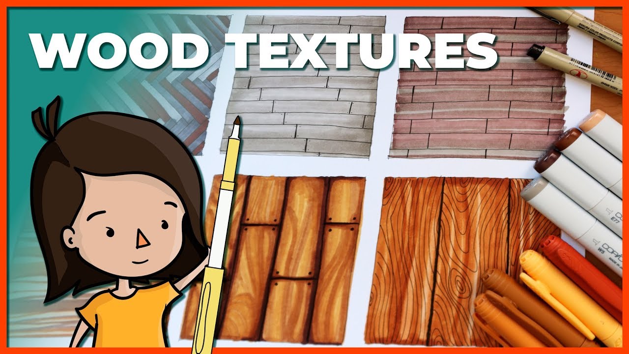 HOW TO DRAW WOOD TEXTURE WITH MARKERS ✍📏// Hand Render Textures // Part 1  