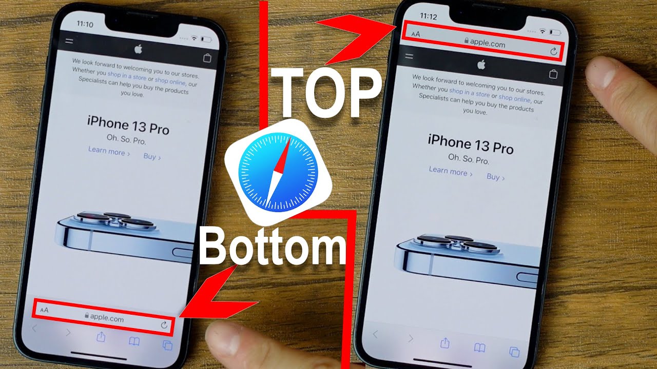 how to change safari search bar position