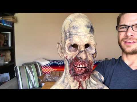 UnBoxing NEW Mask TheBasementFX Silicone CADAVER Zombie Mask with Blood - FILM QUALITY ULTRA REAL