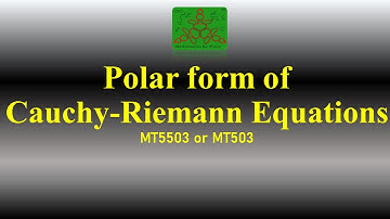 Polar From of Cauchy-Riemann equations | Complex Variables | BSc Mathematics