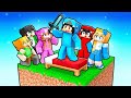 10 FRIENDS on ONE BED WAR in Minecraft With Crazy Fan Girl!