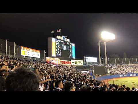 ヤクルトリクエスト失敗！センターゴロゲッツーで試合終了、そして歓喜のテーマ！2018.5.29.M-Ys