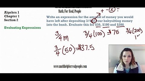 Algebra 1 Chapter 1 Section 2 Evaluating Expressions