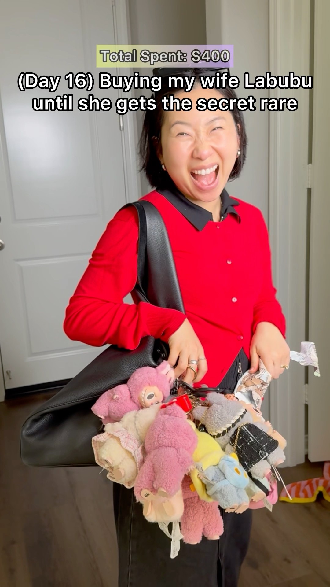 (Day 16, $400 Spent) Buying my wife Labubu until she gets the secret rare