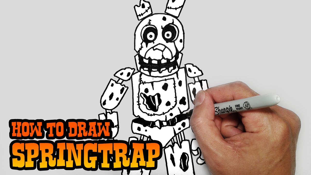 How To Draw Nightmare Fredbear From FNaF 4 Step By Step Video Lesson 