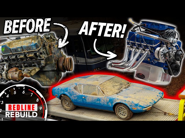 Seized-up Ford V8 Engine from Barn Find Pantera Gets Restored | Redline Rebuild class=