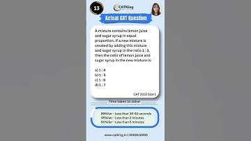 CAT Quants preparation | Actual CAT questions |  Mixture and Alligation | CATKing PYQ series