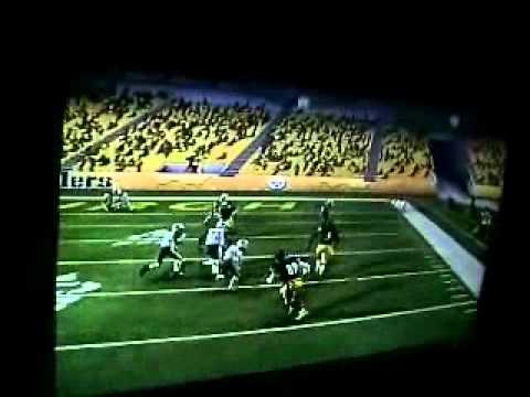 In Superstar mode, my QB (let's call him "John Smith"), was about to go down against the New York Jets, but he throws behind his back to Matt Spaeth for the Steelers TD. Note: This was on the XBOX 360 Note: The song is "Alive" by POD, for no apparent reason except that I love the song.