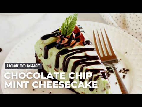 Mint Chocolate Chip No Bake Cheesecake Recipe