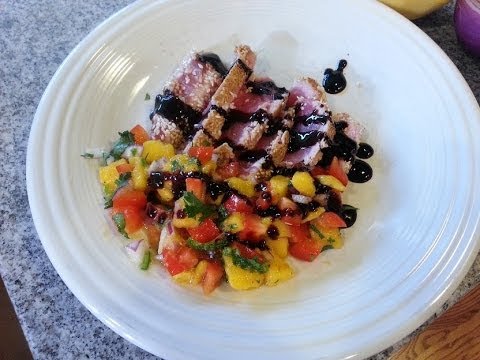 Cooking Caribbean Cuisine W Larry Fournillier S E Ahi Tuna W A Caribbean Mango Salsa-11-08-2015