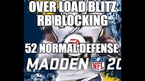 Madden 20 Glitches Cheats and Tips - Overload Blitz - Blocking RB - 52 Normal Defense