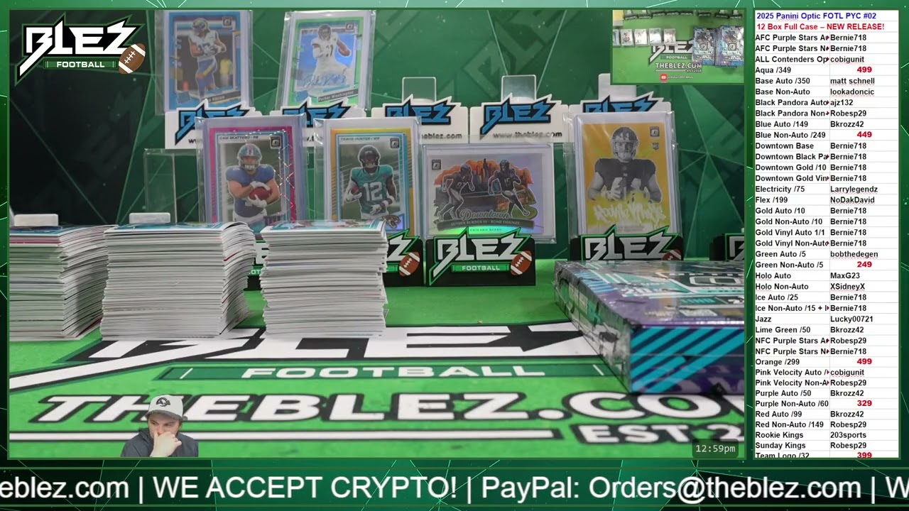 2025 Panini Optic First Off The Line PYC #02 12 Box Pick your Color Break