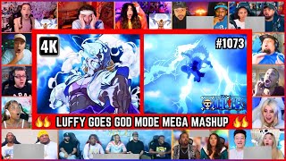 Luffy Goes God Mode Mega Reaction Mashup -One Piece Episode 1073 Mega Reaction Mashup