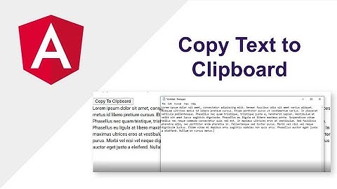 Copy Text to Clipboard | Copying Text to Clipboard in Angular application