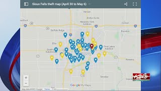 Crime map: Where thefts are happening in Sioux Falls