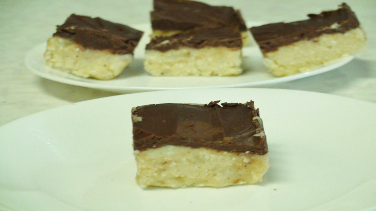 Burfi Recipe - Topped with Chocolate - Indian Recipes by Bhavna | Bhavna