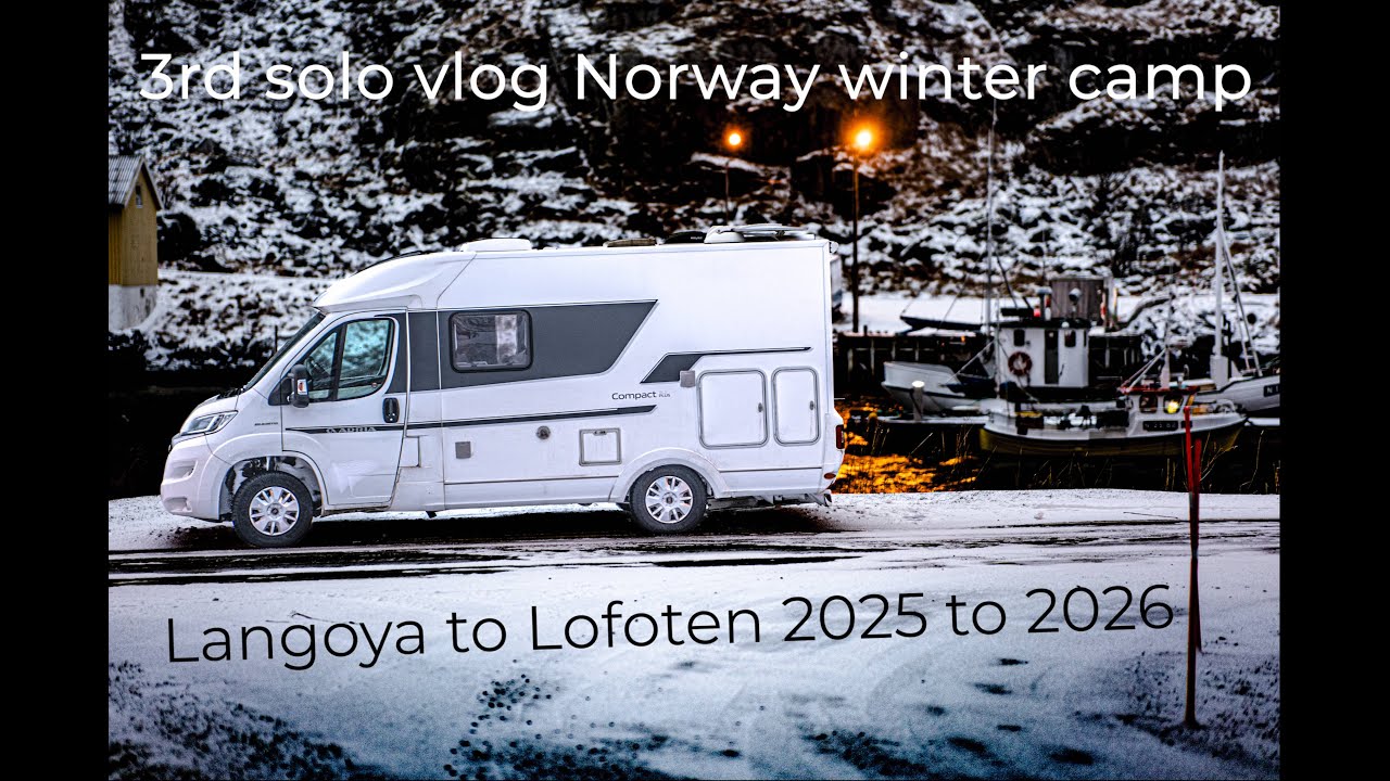 cinematic vlog Langøya to Lofoten, Norway winter by camper 2026