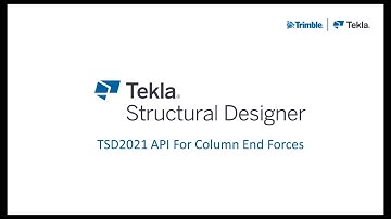 Tekla Structural Designer: TSD2021 API for Column End Forces