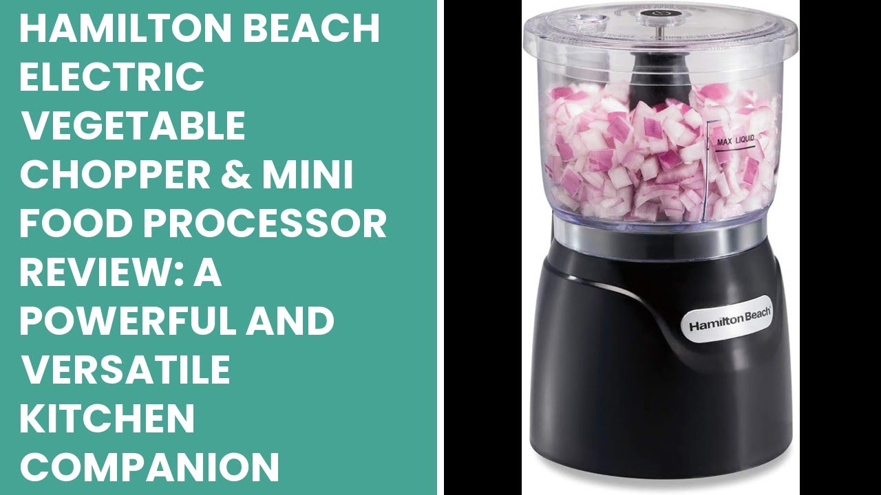  Hamilton Beach Electric Vegetable Chopper & Mini Food Processor,  3-Cup, 350 Watts, for Dicing, Mincing, and Puree, Black (72850): Home &  Kitchen