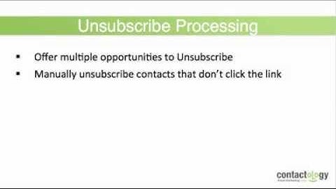 Email Deliverability Best Practices: Unsubscribe Processing