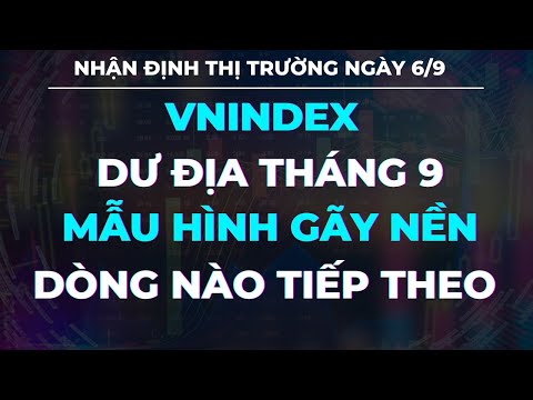 NHẬN ĐỊNH THỊ TRƯỜNG NGÀY 6/9: VNINDEX DƯ ĐỊA THÁNG 9 - DÒNG NÀO TIẾP THEO - MẪU HÌNH GÃY NỀN RŨ ?