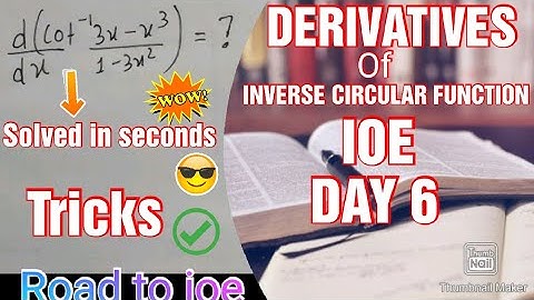 Math-Derivatives part-3 Inverse circular function.#day6/tricks/solved question/IOE