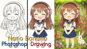 How to Turn Hand-Drawn Sketches into Digital Art | Photoshop + Google AI Studio Nano Banana Tutorial
