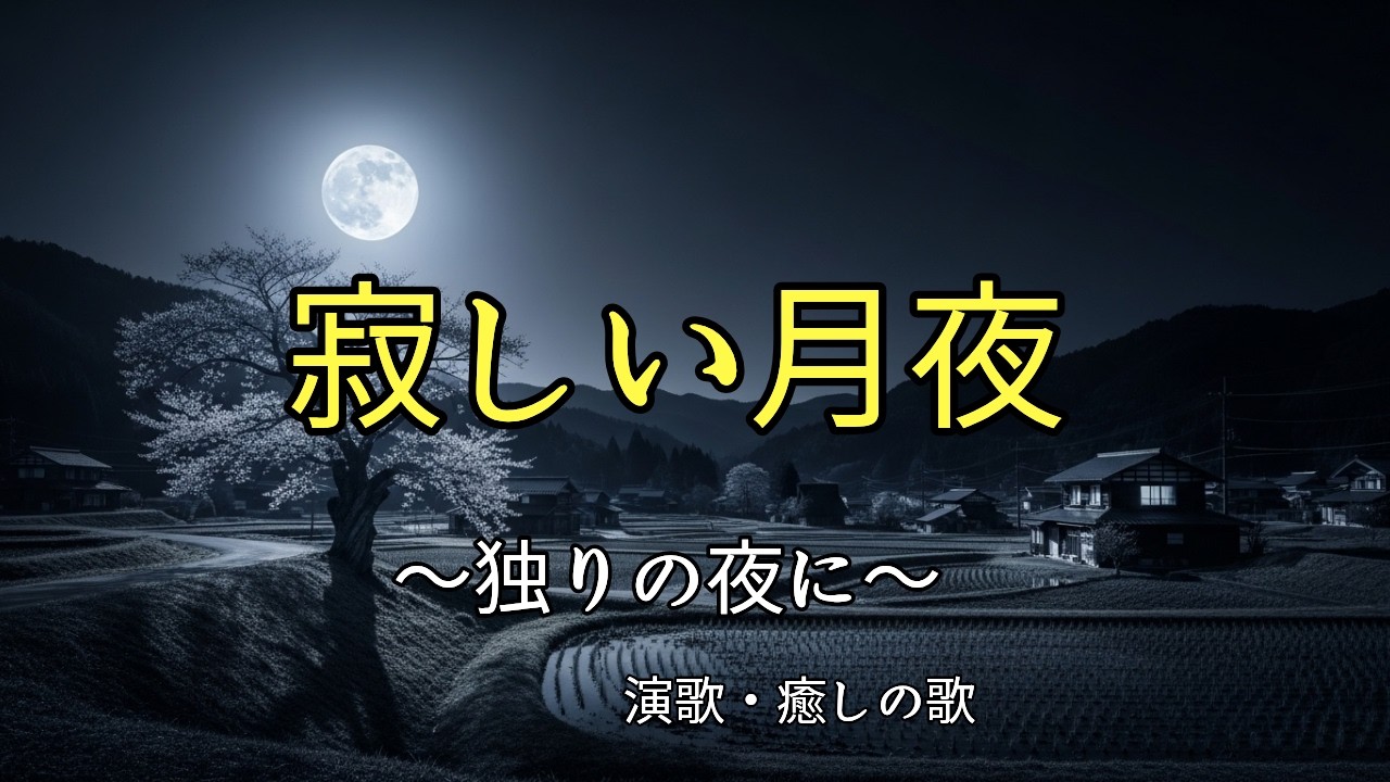 【無名の演歌】寂しい月夜 / ひとりぼっちの夜 / 心に染みる歌 ,#演歌 #寂しい #孤独 #独り暮らし #月夜#ひとりぼっち #独居 #心に染みる歌 #泣ける演歌 #昭和歌謡 #懐メロ#日本の歌