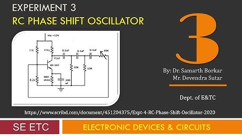 EDC | Expt. 3 | RC Phase Shift Oscillator (BJT) | SE ETC | Dr. Samarth Borkar | Mr. Devendra Sutar