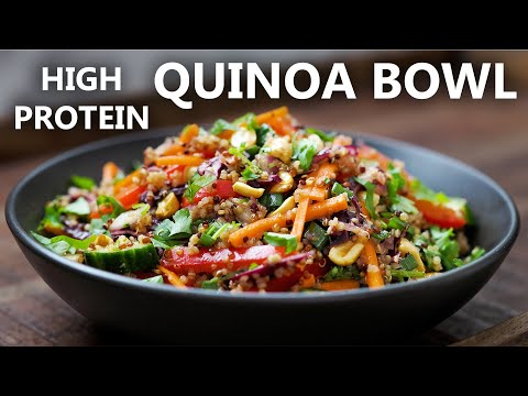 WHOLESOME QUINOA NOURISH BOWL with Asian Dressing  High Protein Vegetarian and Vegan Meal Ideas