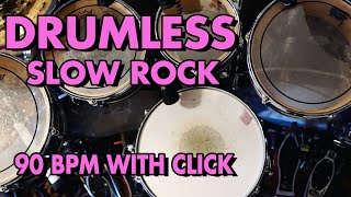 Drumless Rock Backing Track with Click & Melody | Slow Hard Rock 90 bpm
