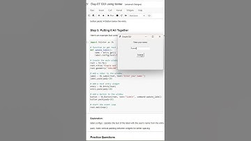 Graphic User Interface using TKINTER | 100 Days of Python Programming | Day-07 part 2 #shorts