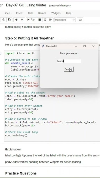 Graphic User Interface using TKINTER | 100 Days of Python Programming ...