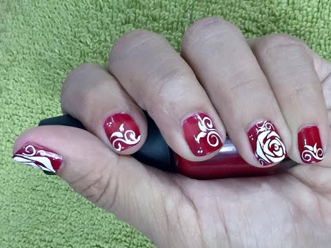 Hướng Dẫn Vẽ Móng Tay Đơn Giãn Mà Đẹp Với Cọ Nét Hoa Hồng 3D