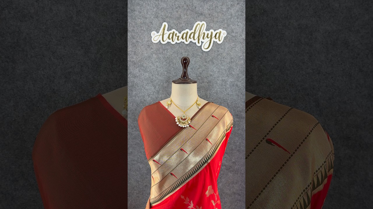 Maharashtrian 3D Pichwai Soft Silk Paithani Saree