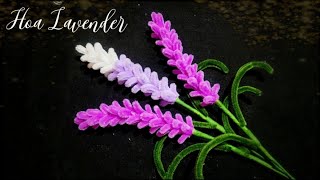 DIY Flowers - How to make a Lavender Flower | Cách làm hoa Oải Hương bằng Kẽm Nhung